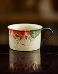 Firestone Red Hand-Painted Koi & Lotus Ceramic Coffee/Tea Cup