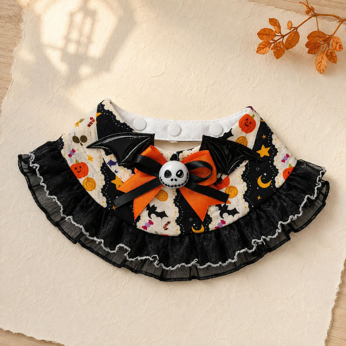 Cute Halloween Witch Dog Costume, Bib and Hat Set