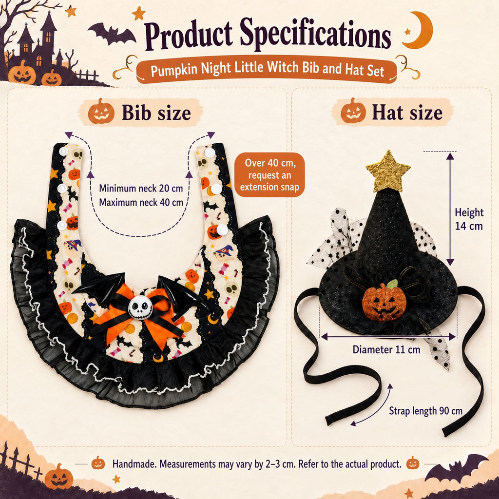 Cute Halloween Witch Dog Costume, Bib and Hat Set